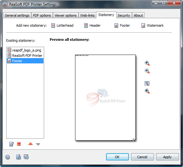 ReaSoft PDF Printer screenshot