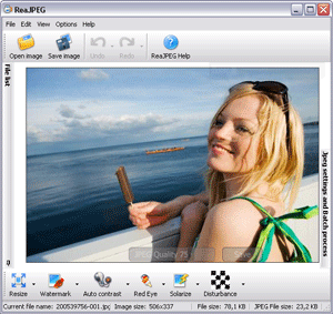 Click to view ReaJPEG photo editor 4.0 screenshot
