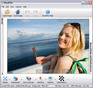 ReaJPEG photo editor screenshot